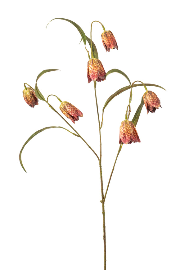 Artificial chessboard flower - 1 stem - Green/pink