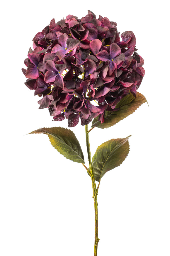 XXL artificial hydrangea - 1 head - Bordeaux