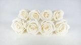 Rose stabilizzate Kiara 5 cm - 8 pezzi - Bianco perla