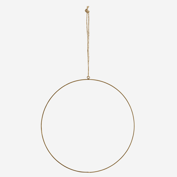 Metal wreath ring - Round 30 cm - Gold