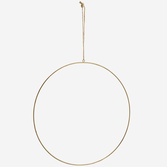 Metal wreath ring - Round 40 cm - Gold