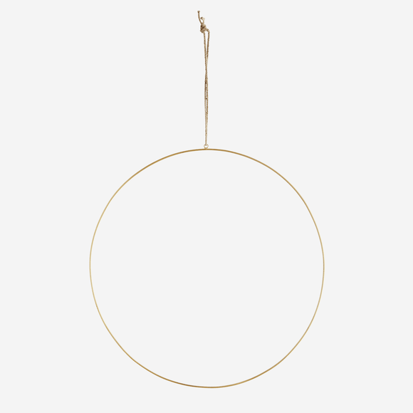 Metal wreath ring - Round 50 cm - Gold
