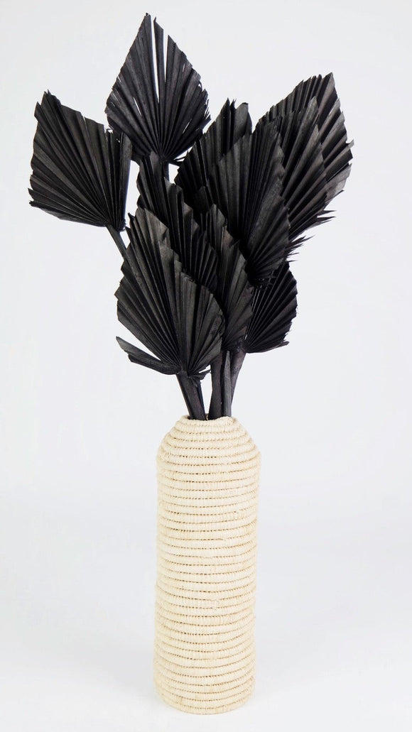 Dried Palm spear M - 10 stems - Black