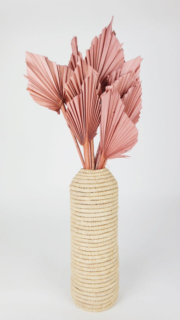 Dried Palm spear M - 10 stems - Old pink