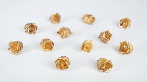 Roses stabilisées Kiara 2 cm - 12 têtes - Gold