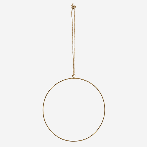 Metal wreath ring - Round 20 cm - Gold